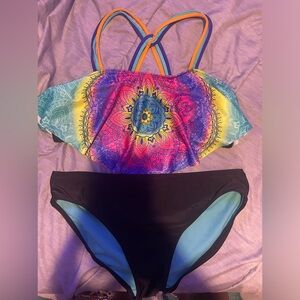 Tie dye/ Hippie girls bathing suit